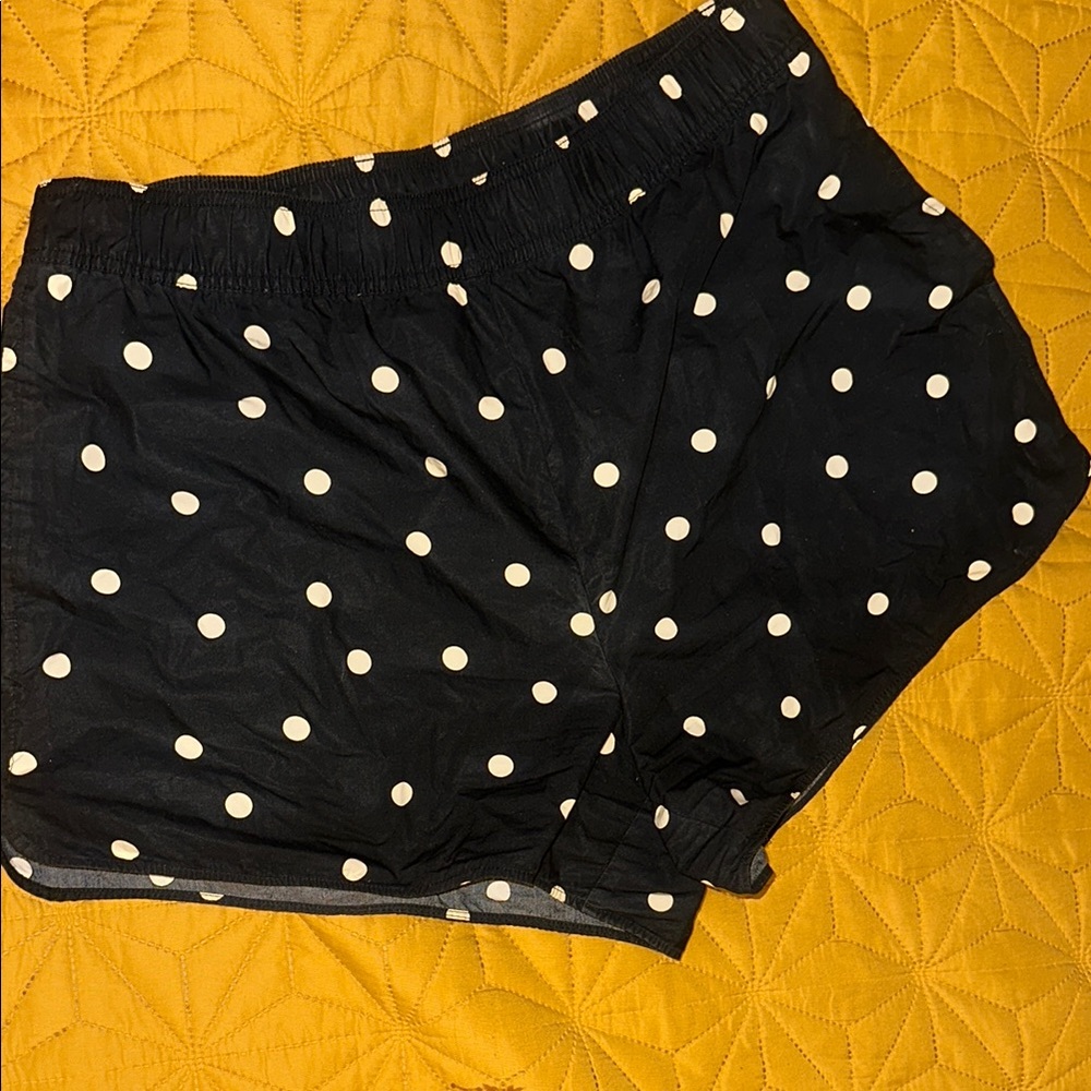 H&M Black and White Athletic Shorts with Polka Dots
